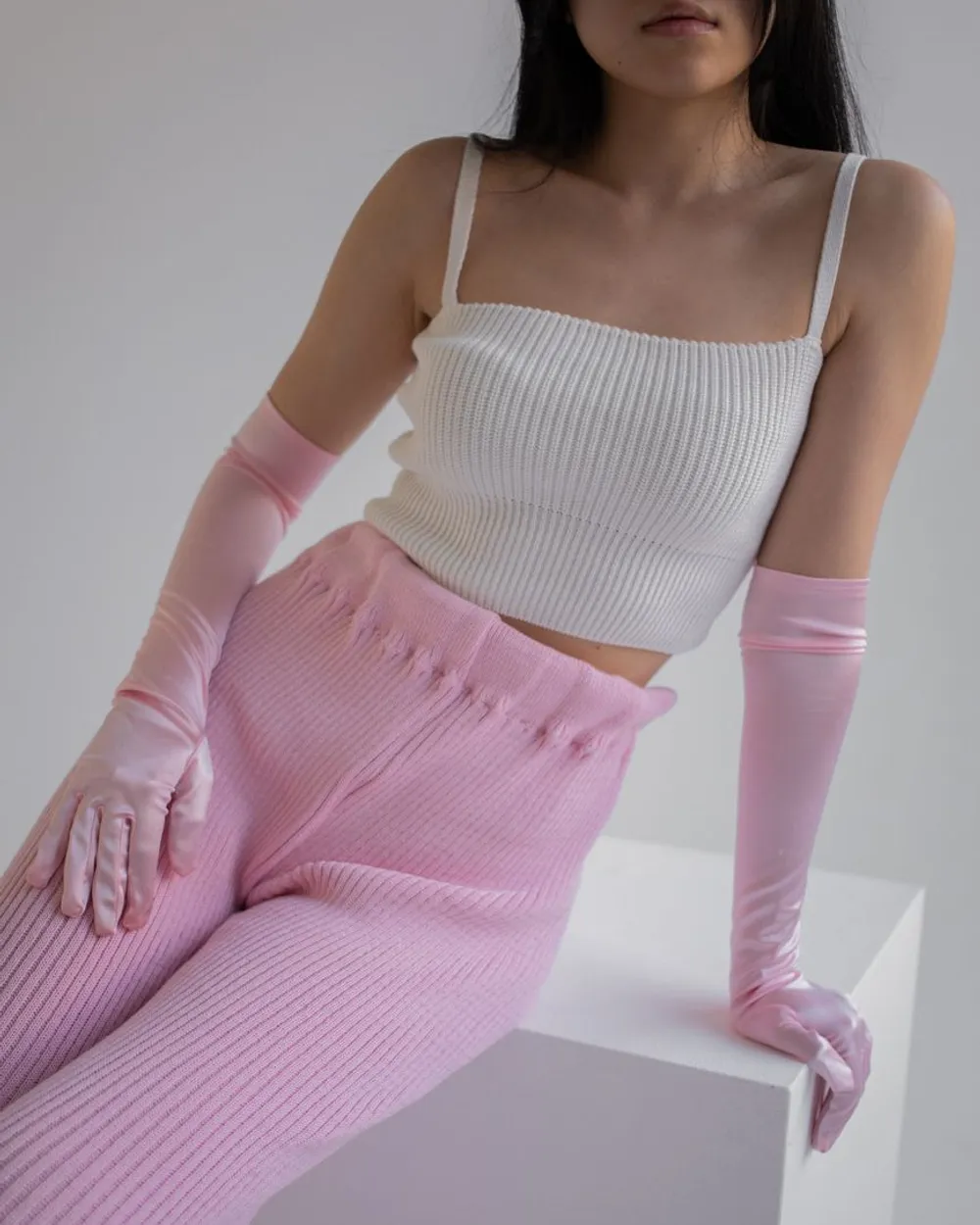 Crop top acanalado